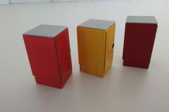 Fire Station Lockers; uses TCP-560 Fire Engine Red, TCP-534  School Bus Yellow (which is Safety Yellow) and TCP-024 CP Rail Red