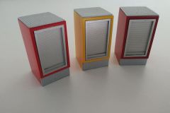 Fire Station Lockers; uses TCP-560 Fire Engine Red, TCP-534  School Bus Yellow (which is Safety Yellow) and TCP-024 CP Rail Red
